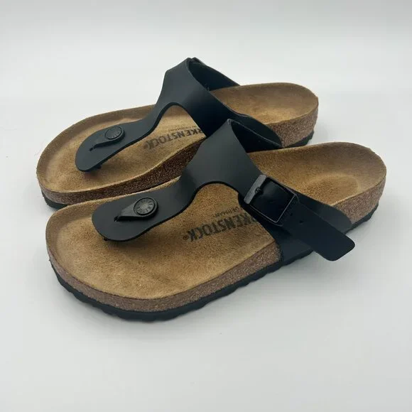 NEW Birkenstock Gizeh Black Birko-Flor Sandals Size 36 / US 5 Outer Banks Show - Picture 3 of 5